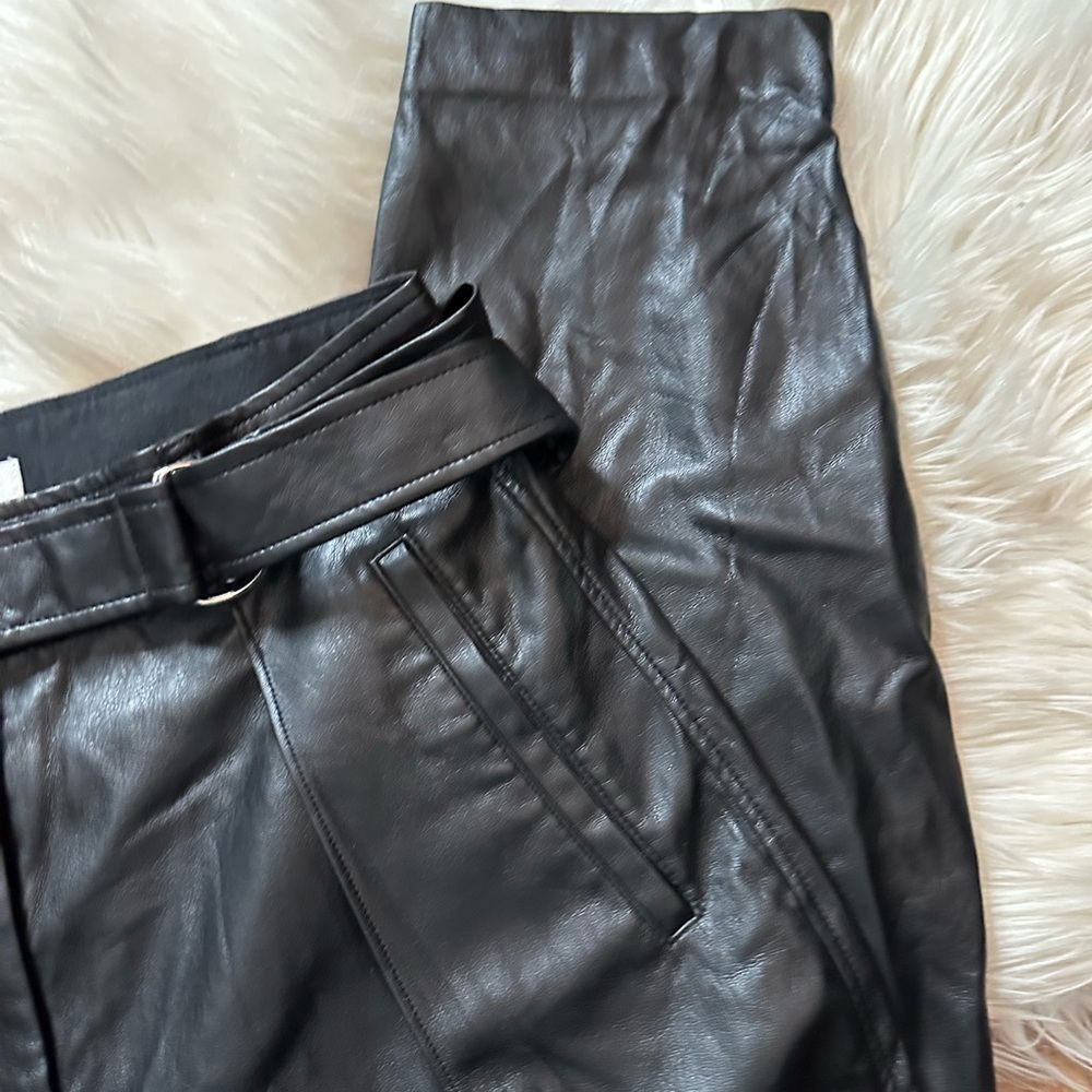 ARITZIA Babaton Vegan Leather Trousers In Black - Picture 3 of 6